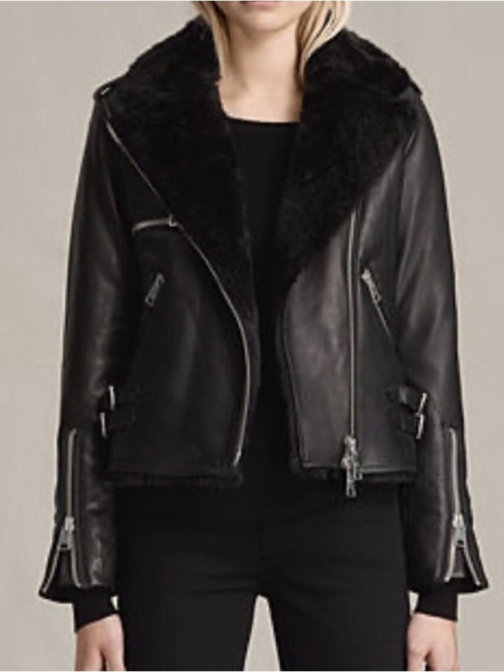 AllSaints Higgins Lux Leather jacket